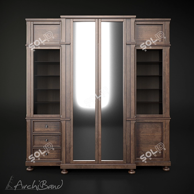 Elegant Library Cabinet: Customizable & Spacious 3D model image 6