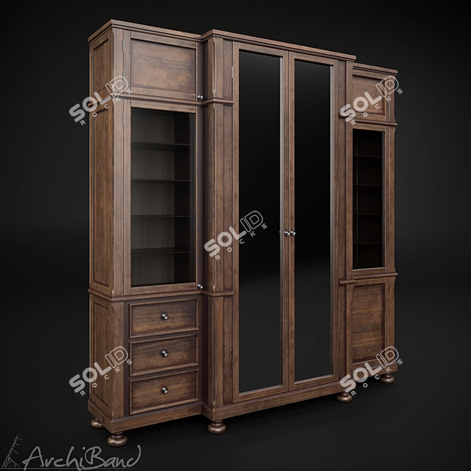 Elegant Library Cabinet: Customizable & Spacious 3D model image 1