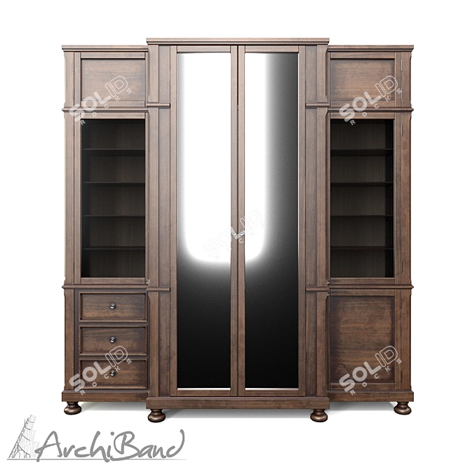 Elegant Library Cabinet: Customizable & Spacious 3D model image 2