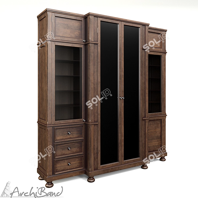 Elegant Library Cabinet: Customizable & Spacious 3D model image 3