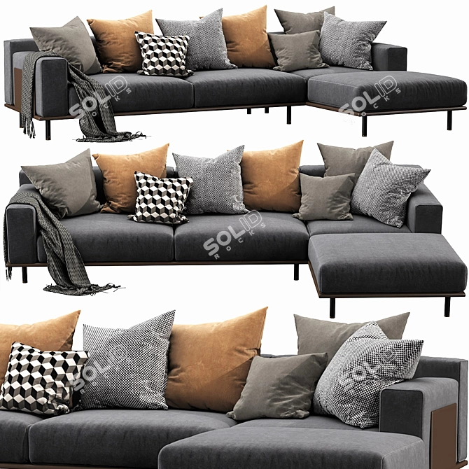 Elegant Meridiani Timothy Kuoio Chaise Lounge 3D model image 1