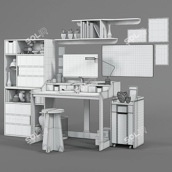 Efficient Office Workplace Solution 3D model image 4