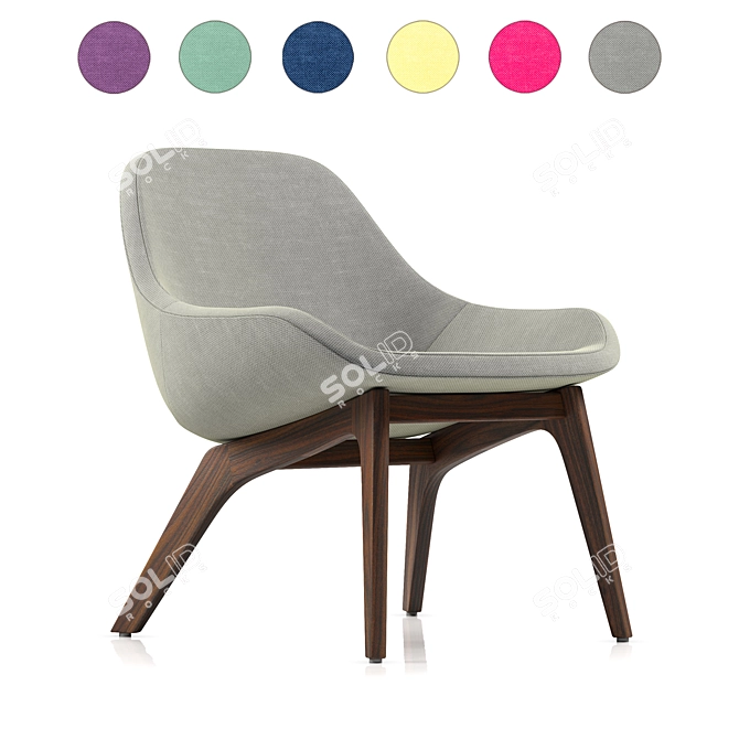  Modern Fabric Chair - 6 Color Options 3D model image 6