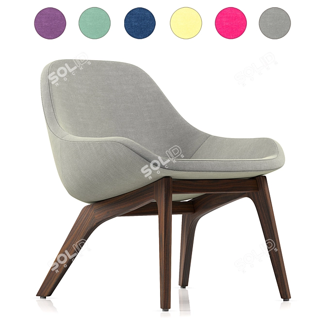  Modern Fabric Chair - 6 Color Options 3D model image 7