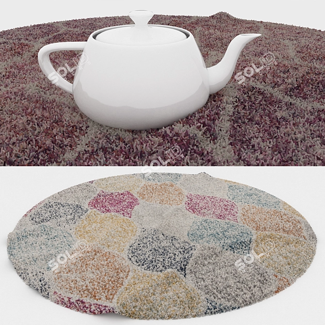 Round Carpet Set: Versatile 6-Piece Rug Collection 3D model image 3