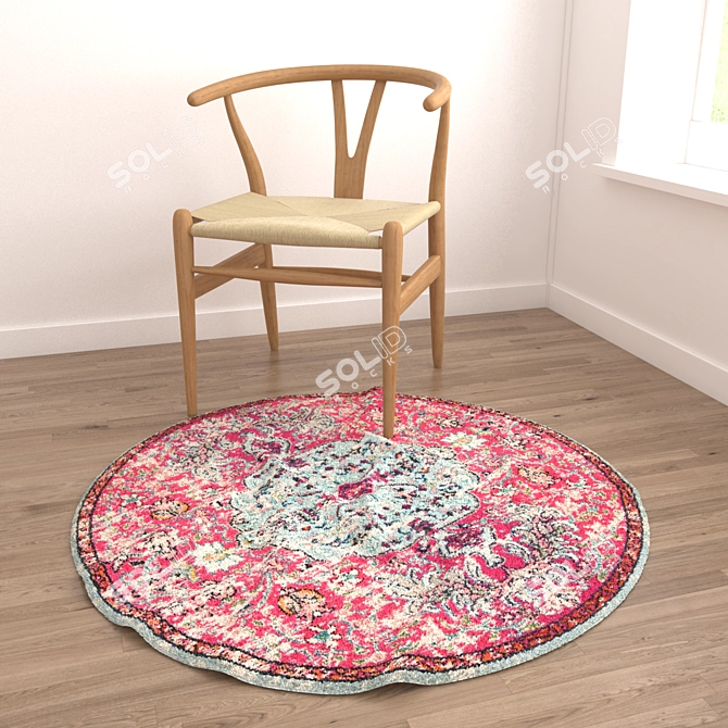 Round Carpets Set - Versatile Collection for 3D Scenes 3D model image 4