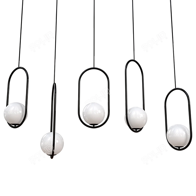 Modern Loft Gold Pendant Light 3D model image 1