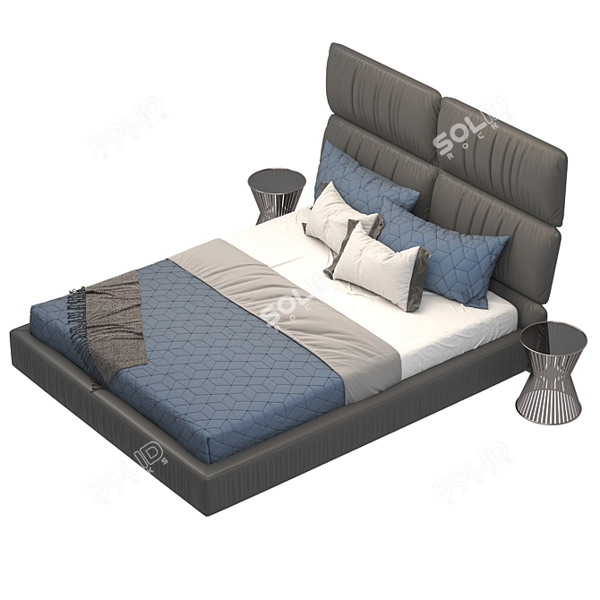 Luxury Bed 3D Model 3D model image 6