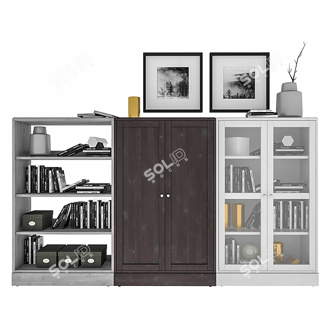 HAVSTA Glass Door Storage Combination 3D model image 5