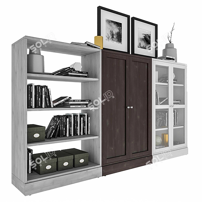 HAVSTA Glass Door Storage Combination 3D model image 7