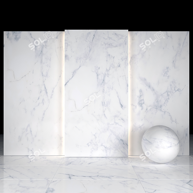 Vintage Carrara White Texture Tiles 3D model image 3