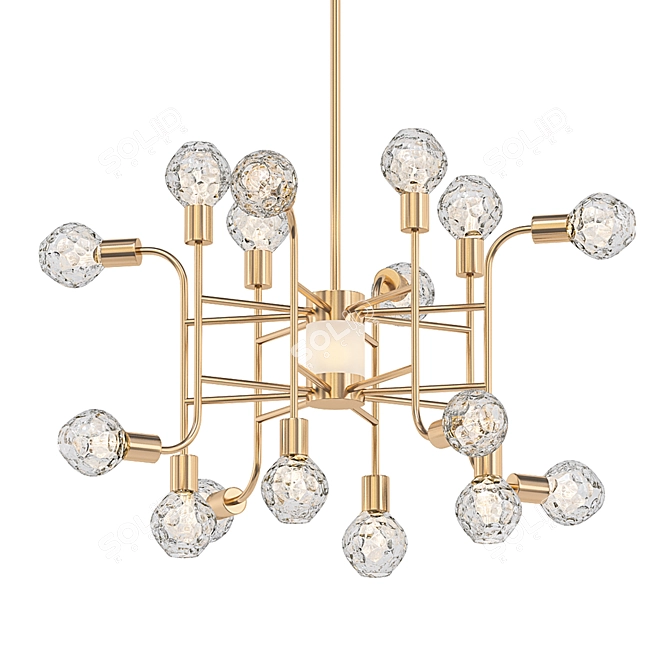 European Modern Luxury Gold Chandelier 3D model image 1