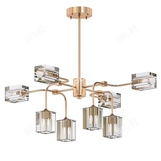 Sleek & Modern Sputnik Chandelier 3D model image 1