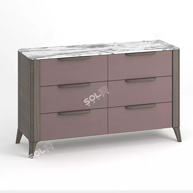 Toffee 6-Drawer Chest: Sleek Design & Wide Color Selection 3D model image 1