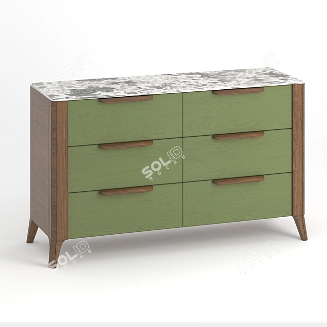 Toffee 6-Drawer Chest: Sleek Design & Wide Color Selection 3D model image 2