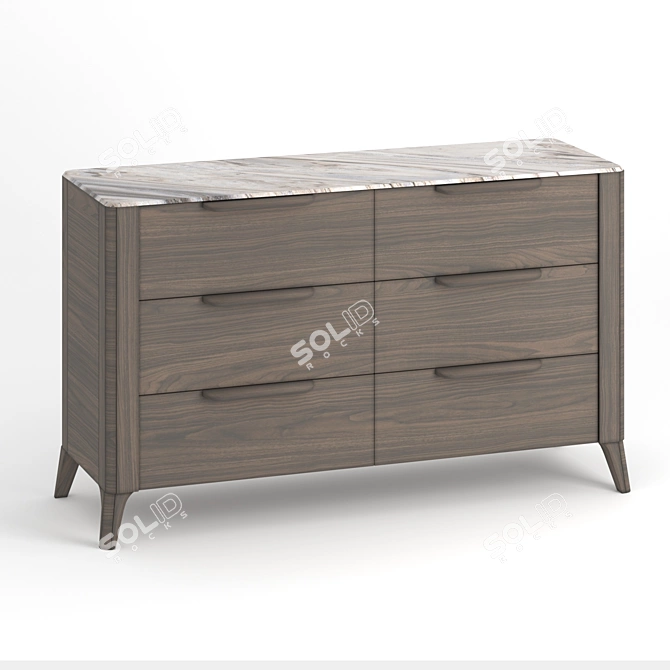 Toffee 6-Drawer Chest: Sleek Design & Wide Color Selection 3D model image 3