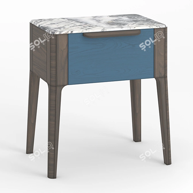 Toffee Bedside Table: Sleek Design, Marble Top 3D model image 1