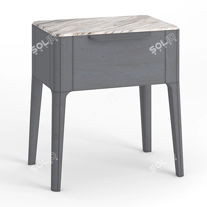 Toffee Bedside Table: Sleek Design, Marble Top 3D model image 4