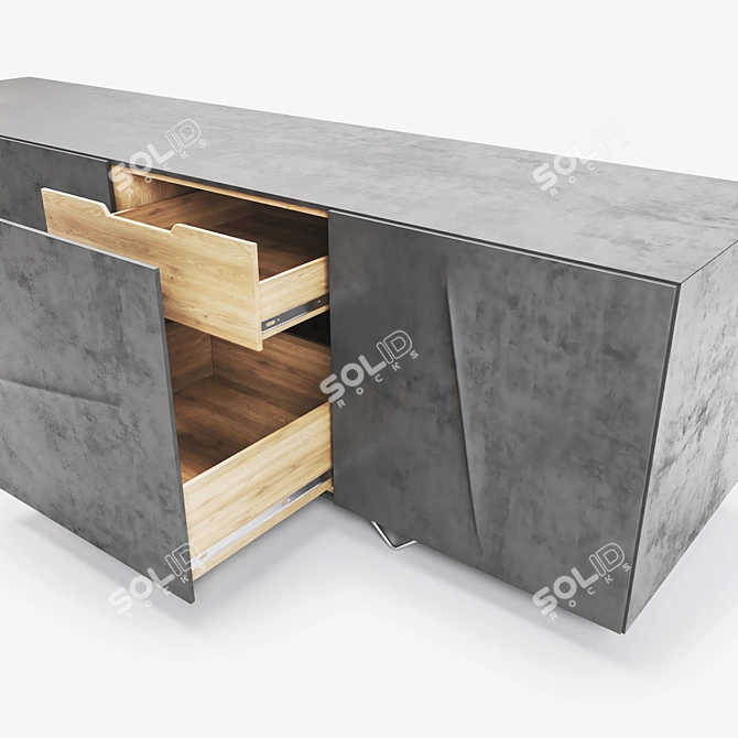  Modern Aluminum Sideboard: Sleek Design, Durable Construction 3D model image 3