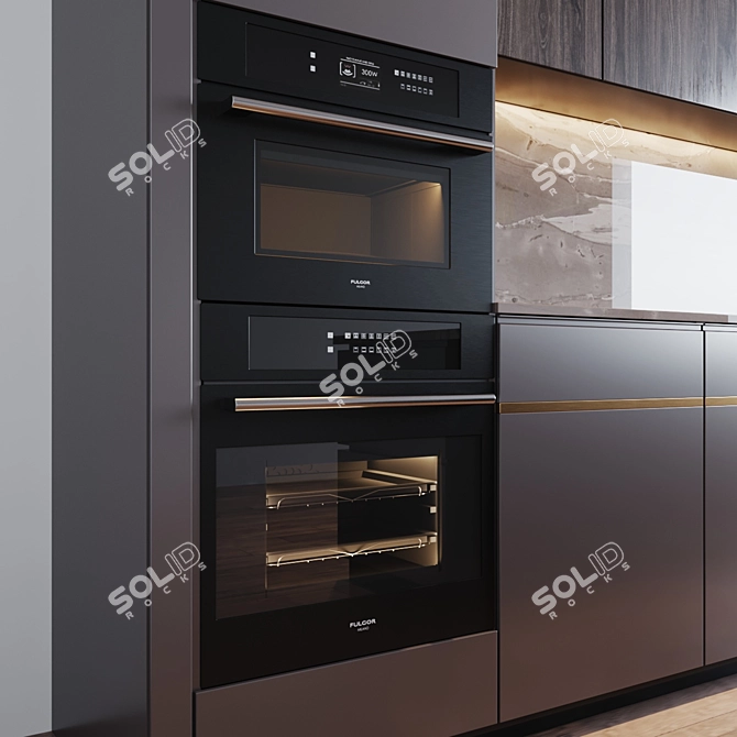 Modern Kitchen with Appliances 3D model image 4