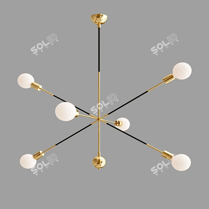 Zora Crystal Chandelier - Elegant Lighting Solution 3D model image 1