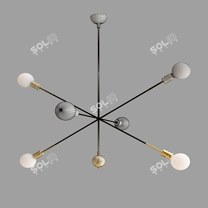 Zora Crystal Chandelier - Elegant Lighting Solution 3D model image 2