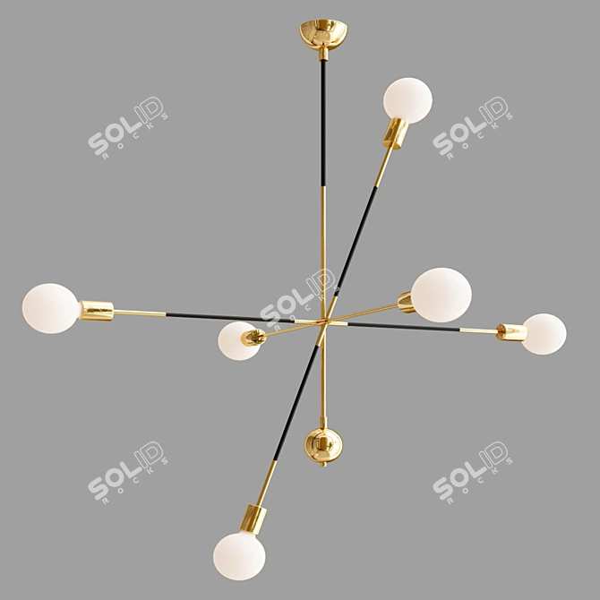 Zora Crystal Chandelier - Elegant Lighting Solution 3D model image 3