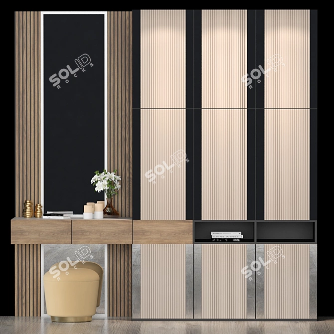 Elegant Hall Furniture Set 3D model image 1