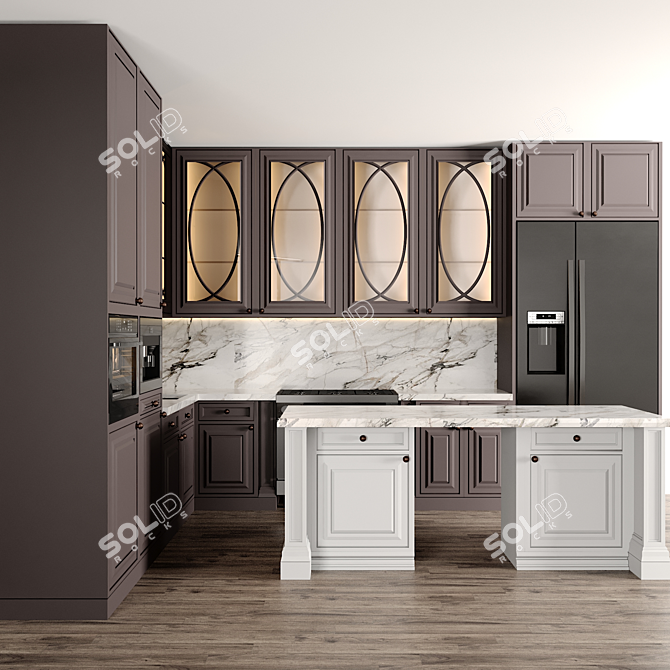 Modern Kitchen 3D Model 3D model image 2