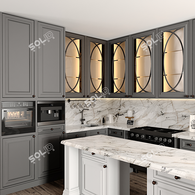 Modern Kitchen 3D Model 3D model image 4