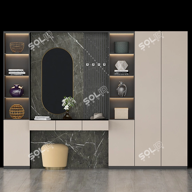  Modern Hallway Furniture Set 3D model image 1