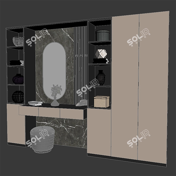  Modern Hallway Furniture Set 3D model image 3