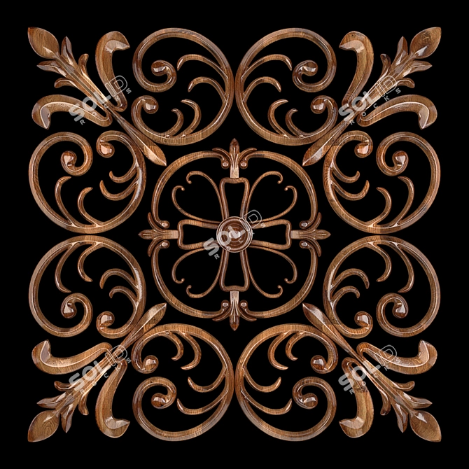 Elegant Wall Rosettes 35cm - 2016 Design 3D model image 3