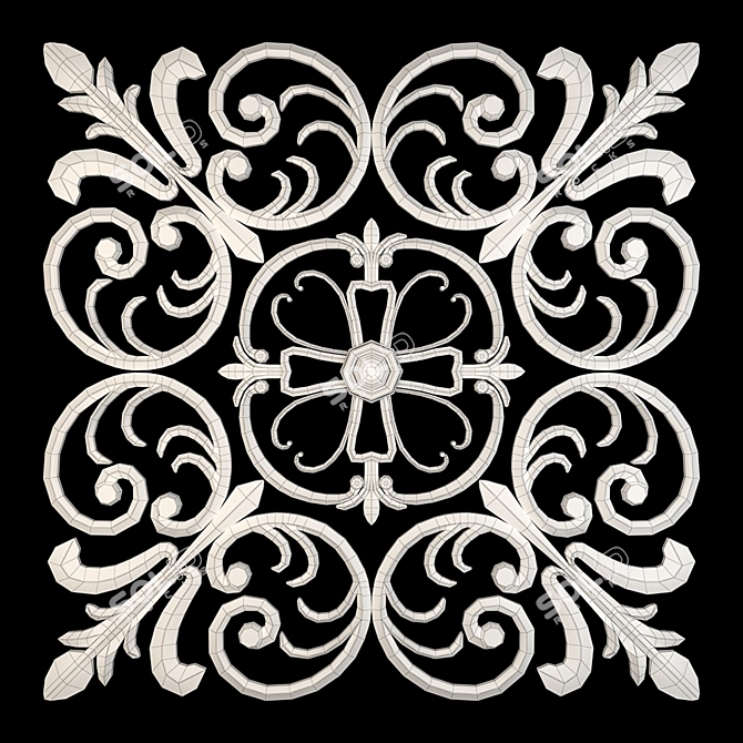 Elegant Wall Rosettes 35cm - 2016 Design 3D model image 5