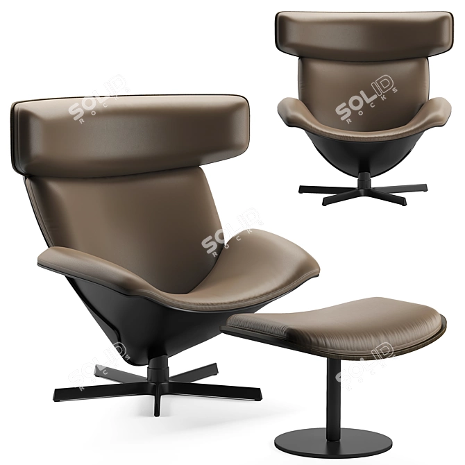 Sophisticated Almora Armchair: A Comfortable Elegance 3D model image 1