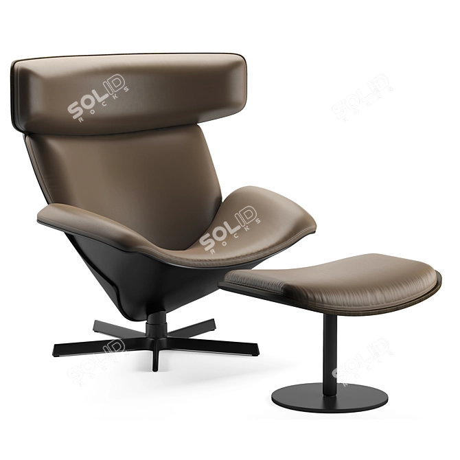 Sophisticated Almora Armchair: A Comfortable Elegance 3D model image 6