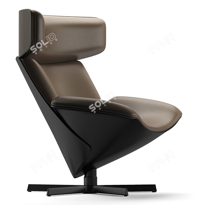 Sophisticated Almora Armchair: A Comfortable Elegance 3D model image 8