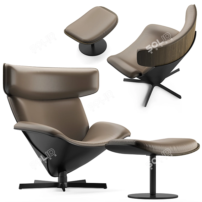 Sophisticated Almora Armchair: A Comfortable Elegance 3D model image 9