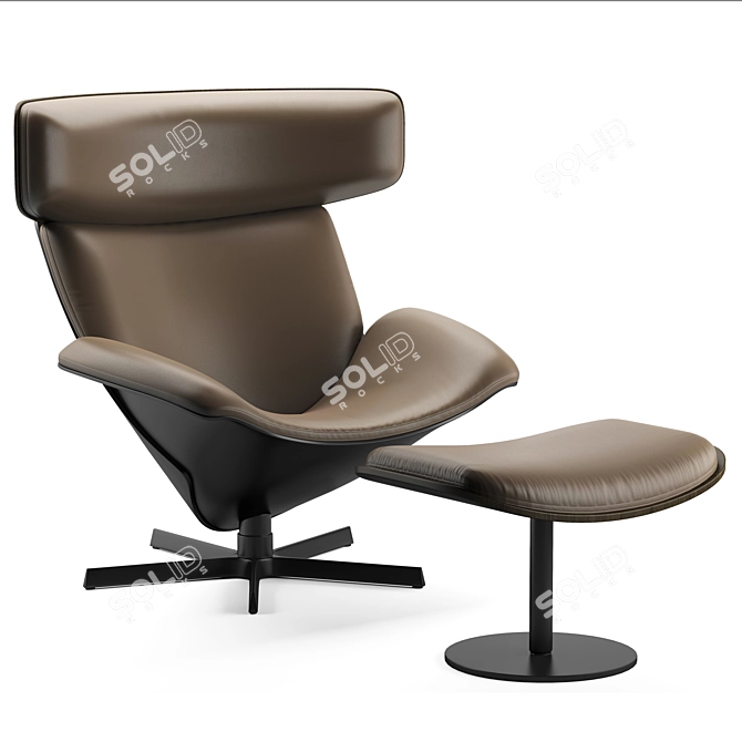 Sophisticated Almora Armchair: A Comfortable Elegance 3D model image 11