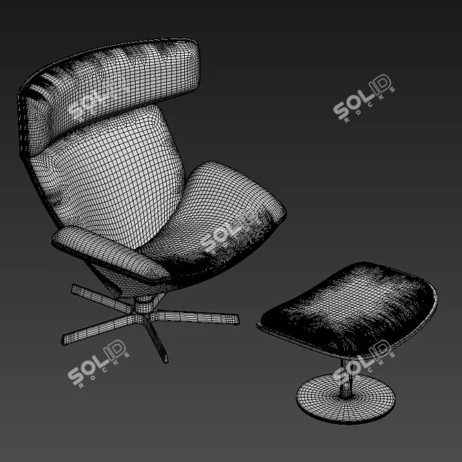 Sophisticated Almora Armchair: A Comfortable Elegance 3D model image 13