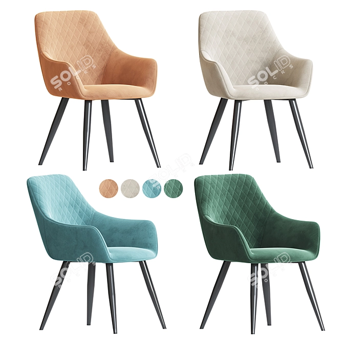 Elegant Ravi Dining Chair for Stylish Spaces 3D model image 1