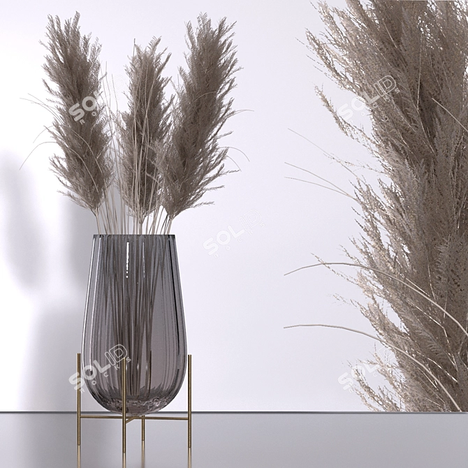 Elegant Dried Pampas Set 3D model image 6