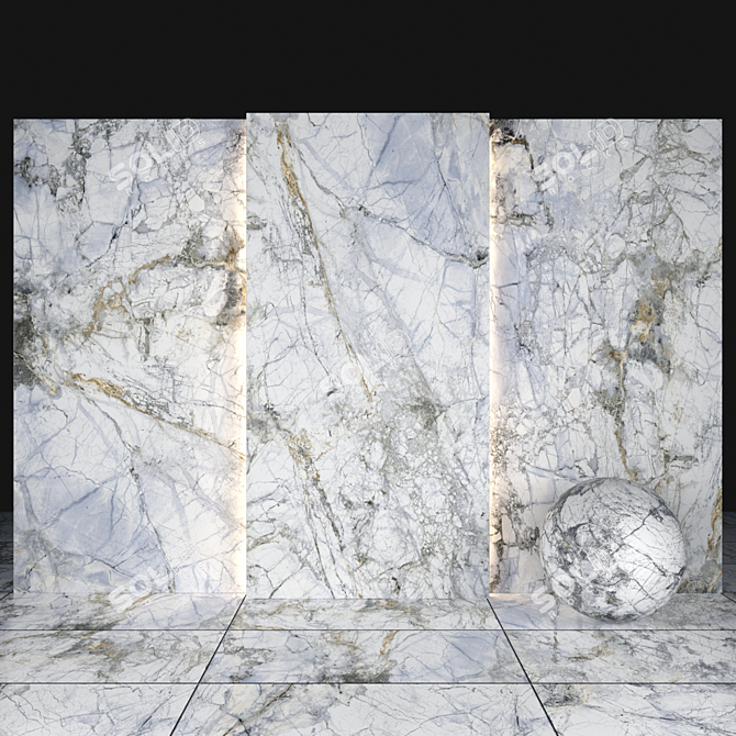 Supreme White Marble: Versatile Texture & Sizes 3D model image 1