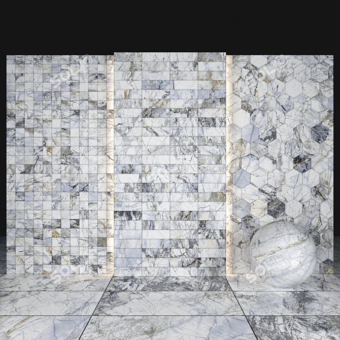 Supreme White Marble: Versatile Texture & Sizes 3D model image 3