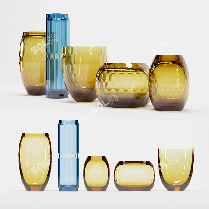 Elegant Glass Vases Collection 3D model image 2