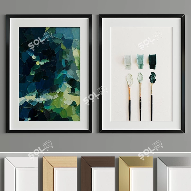 Modern Art Frame A18: Stylish Design, 4 Wood & 2 Metal Options, 50x70 cm 3D model image 2