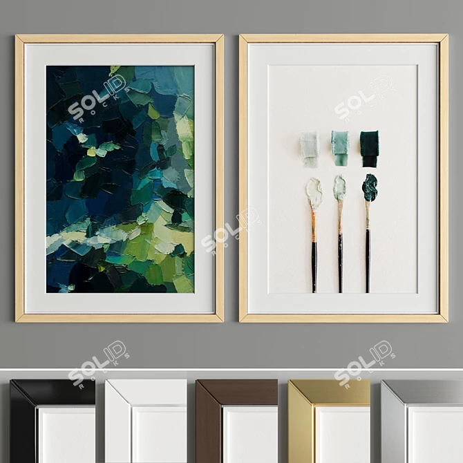 Modern Art Frame A18: Stylish Design, 4 Wood & 2 Metal Options, 50x70 cm 3D model image 3