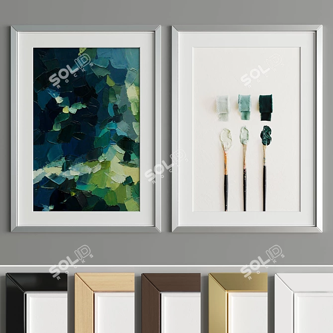 Modern Art Frame A18: Stylish Design, 4 Wood & 2 Metal Options, 50x70 cm 3D model image 4