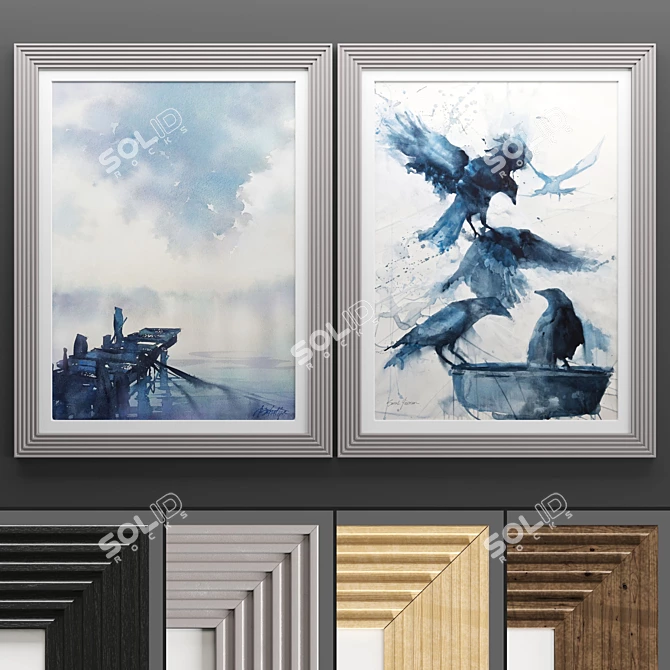 Modern Art Frame Collection 3D model image 1