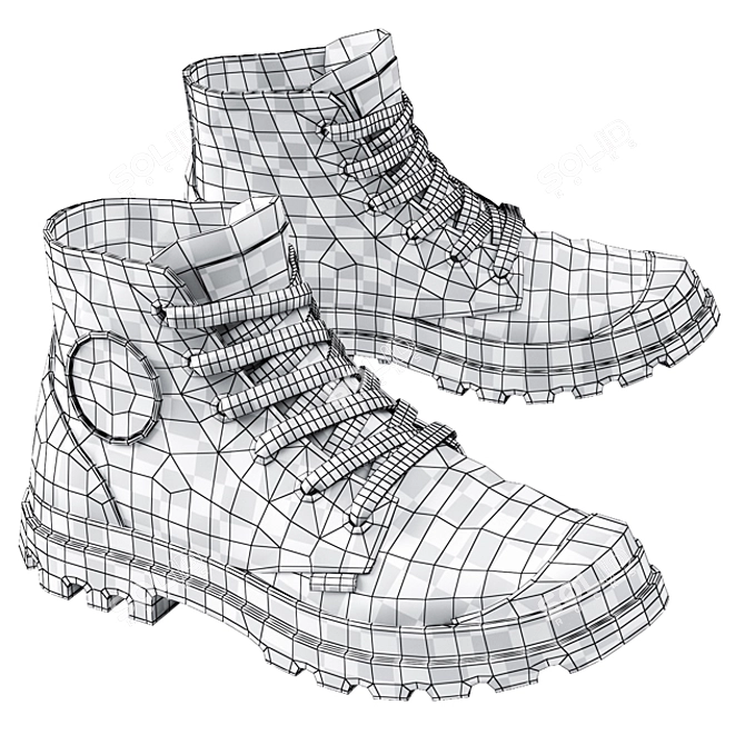 Palladium Boots: Unmatched Style & Durability 3D model image 10